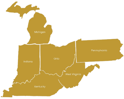 McAuliffe Sales territory coverage map